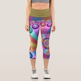 Schöne Regenbogenfarben Abstraktes Fraktal Kunst,  Capri Leggings