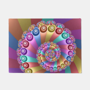 Schöne Regenbogenfarben Abstraktes Fraktal Kunst, Fußmatte