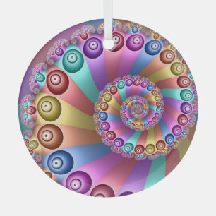 Schöne Regenbogenfarben Abstraktes Fraktal Kunst,  Ornament Aus Glas