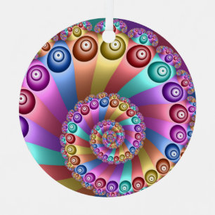 Schöne Regenbogenfarben Abstraktes Fraktal Kunst, Ornament Aus Metall