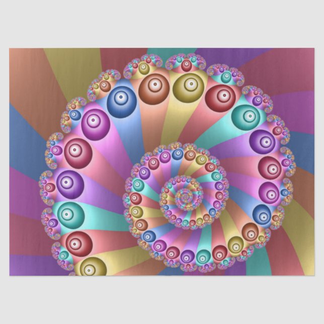 Schöne Regenbogenfarben Abstraktes Fraktal Kunst,  Seidenpapier (Vorderseite)