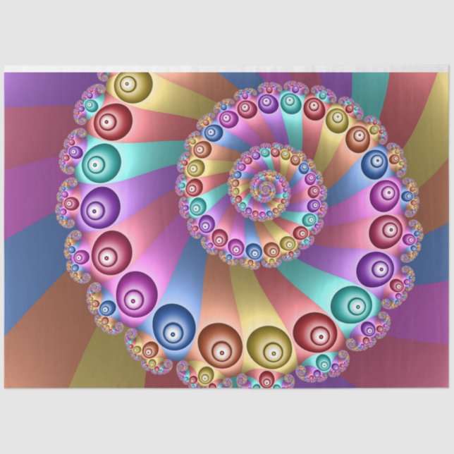 Schöne Regenbogenfarben Abstraktes Fraktal Kunst,  Seidenpapier (Vorderseite)