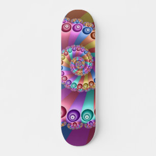Schöne Regenbogenfarben Abstraktes Fraktal Kunst,  Skateboard