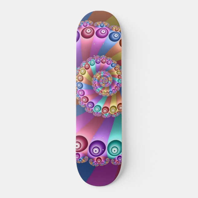 Schöne Regenbogenfarben Abstraktes Fraktal Kunst,  Skateboard (Vorderseite)