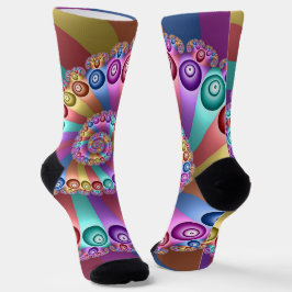 Schöne Regenbogenfarben Abstraktes Fraktal Kunst,  Socken