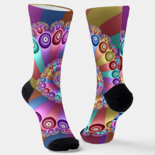 Schöne Regenbogenfarben Abstraktes Fraktal Kunst, Socken