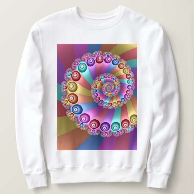 Schöne Regenbogenfarben Abstraktes Fraktal Kunst,  Sweatshirt (Design vorne)