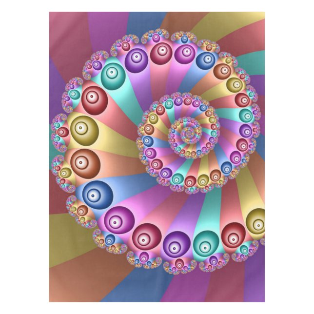 Schöne Regenbogenfarben Abstraktes Fraktal Kunst,  Tischdecke (Vorderseite)