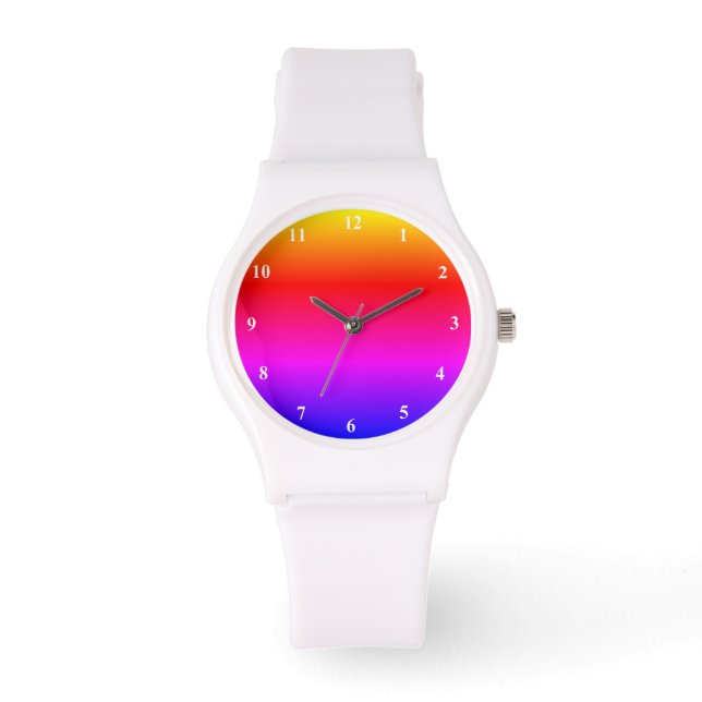 Schöne Regenbogenfarben Armbanduhr (Vorderseite)