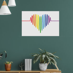 Schöne Regenbogenfarben eines schlagenden menschli Poster