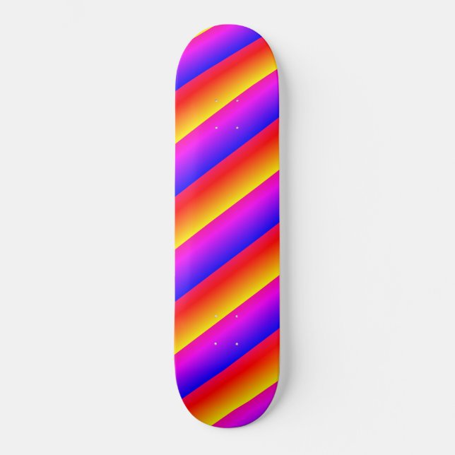 Schöne Regenbogenfarben Skateboard (Vorderseite)