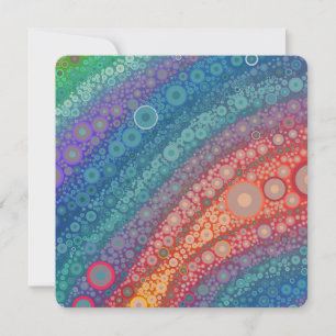 Schöne Regenbogenkreise flache Grußkarte