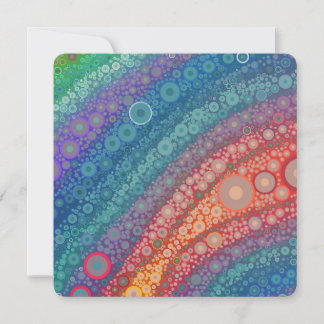 Schöne Regenbogenkreise flache Grußkarte