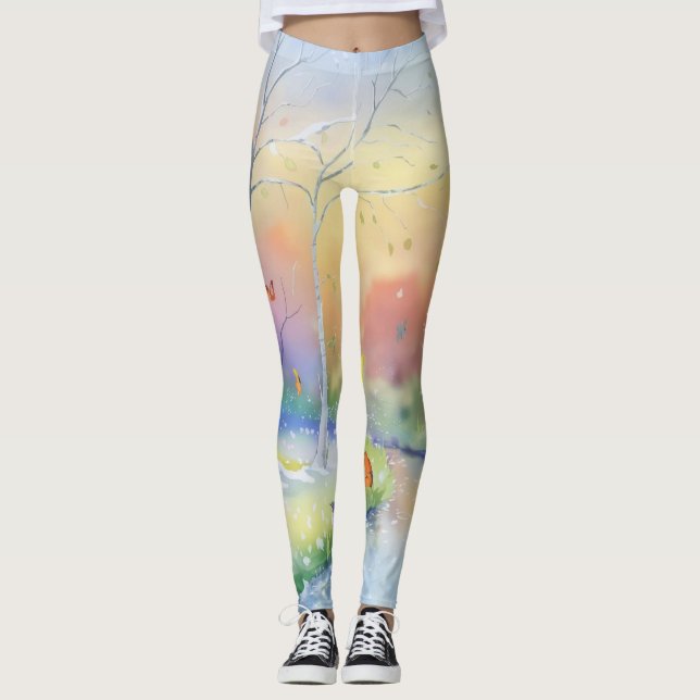 Schöne Regenbogenschutzausrüstung Leggings (Vorderseite)