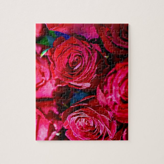 Schöne Reihe von Rote Rosen vor Herausforderungen Puzzle (Vertikal)