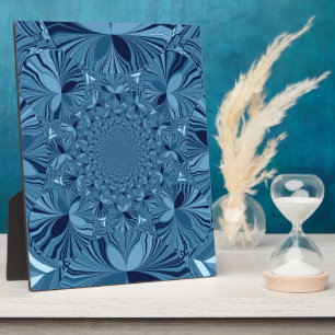 Schöne, reizende Iridescent Blue Kaleidoskop Art Fotoplatte
