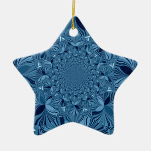 Schöne, reizende Iridescent Blue Kaleidoskop Art Keramikornament