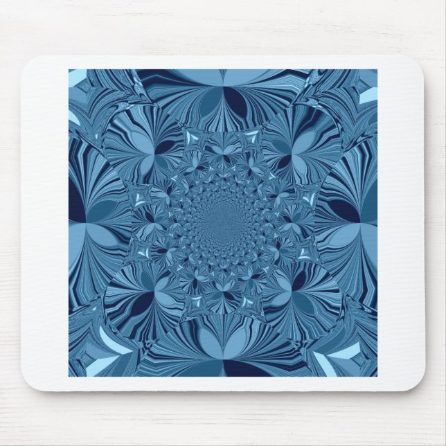Schöne, reizende Iridescent Blue Kaleidoskop Art Mousepad (Vorne)