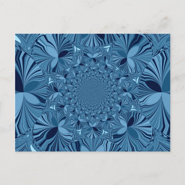 Schöne, reizende Iridescent Blue Kaleidoskop Art Postkarte (Vorderseite)