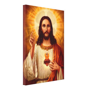Schöne religiöse Heilige Herz Jesu Bild Leinwanddruck