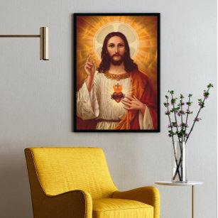 Schöne religiöse Heilige Herz Jesu Bild Poster