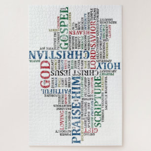 Schöne religiöse Word Art Puzzle