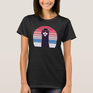 Schöne Retro-Aquarell-Lama-Abstraktkunst T-Shirt