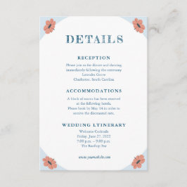 Schöne Retro Baby Blue Wedding Cards Begleitkarte