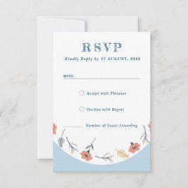 Schöne Retro Baby Blue Wedding RSVP Cards