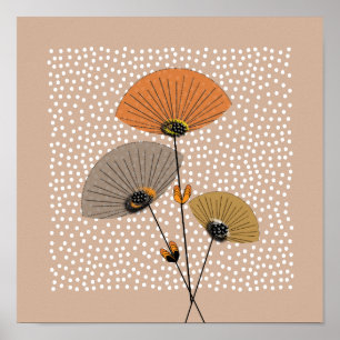 Schöne Retro-Blume Illustration Poster