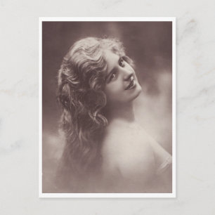 Schöne Retro-Frau mit blondem Haar Postkarte