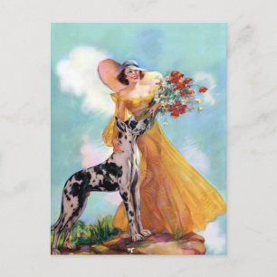 Schöne Retro-Kunst auf Notizkarten Postkarte
