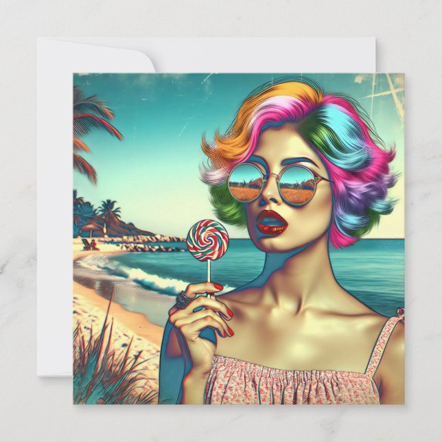 Schöne Retro Pop Kunst, Dichtung und Musik (Vorderseite)