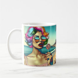 Schöne Retro Pop Kunst, Dichtung und Musik Kaffeetasse