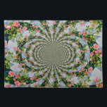 Schöne Retro-Rosa rote Rosen Aquarellblüte Stofftischset<br><div class="desc">ein wunderschönes Rosa- und rote Rose-Gemälde mit einer lustigen Drehung im Stile eines digitalen Mandalas -</div>