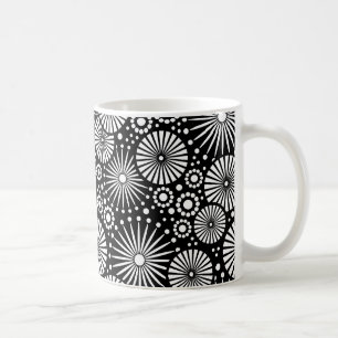 Schöne Retro-Schwarz-Weiß-Tasse Kaffeetasse