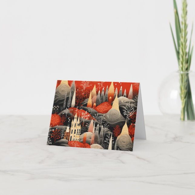 Schöne Retro Weihnachtskarte Feiertagskarte (Vorderseite)