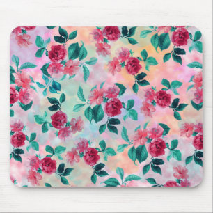 Schöne romantische Aquarellfarben Rose Blumenmuste Mousepad