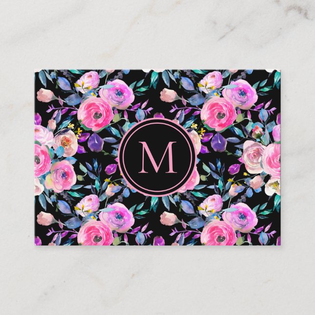 Schöne romantische Blütenfarbe Wasser Visitenkarte (Vorderseite)