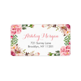 Schöne romantische Chic-Blume Adressaufkleber