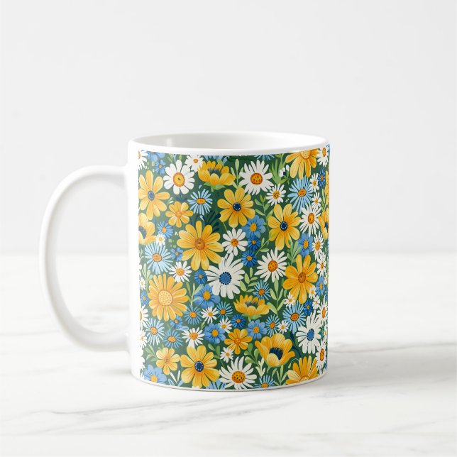 Schöne romantische Frühlinggelbe Blume Kaffeetasse (Links)