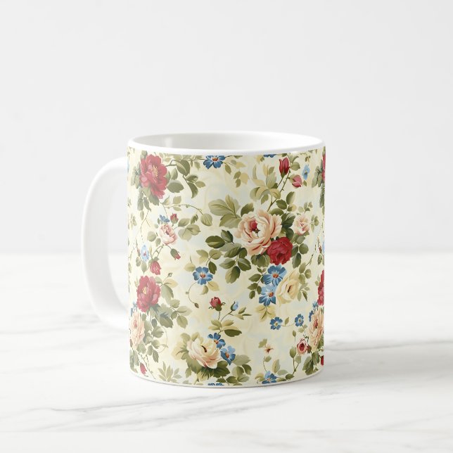 Schöne Romantische Frühlingsmädagogische Blume Kaffeetasse (Vorderseite Links)
