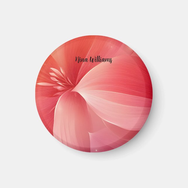 Schöne romantische rosa Blume Magnet (Vorne)