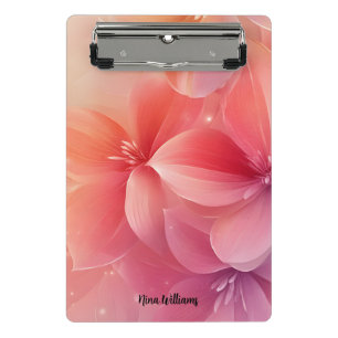 Schöne romantische rosa Blume Mini Klemmbrett