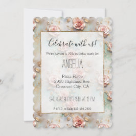 Schöne romantische Rosatönen Romantische Rose Einladung