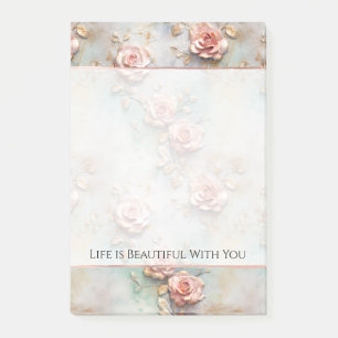 Schöne romantische Rosatönen Romantische Rose Post-it Klebezettel