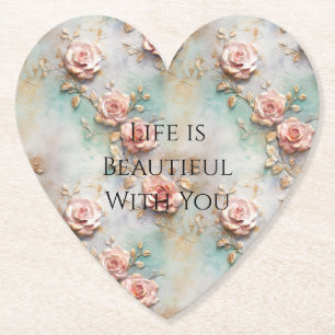 Schöne romantische Rosatönen Romantische Rose Untersetzer