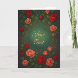 Schöne romantische rote und rosa Rosen Karte