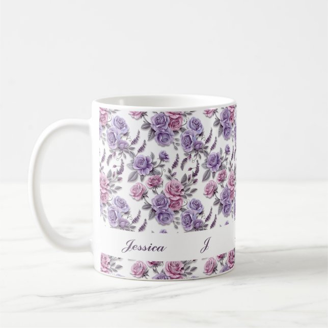 Schöne romantische Spring Violet Giro Blume Kaffeetasse (Links)
