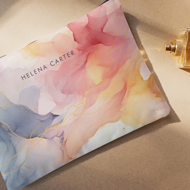 Schöne, rosa Abstrakte Frauen Zubehörtasche (Von Creator hochgeladen)